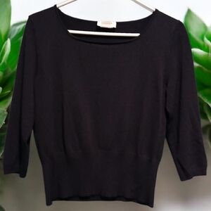 Talbot Petite Stretch Woman's Knit Black Shirt Blouse size Medium Capsule